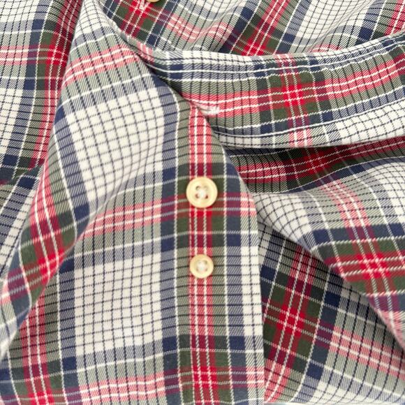 Overton Men's Casual Shirt Classic Holiday Plaid Red Green - Picture 5 of 6